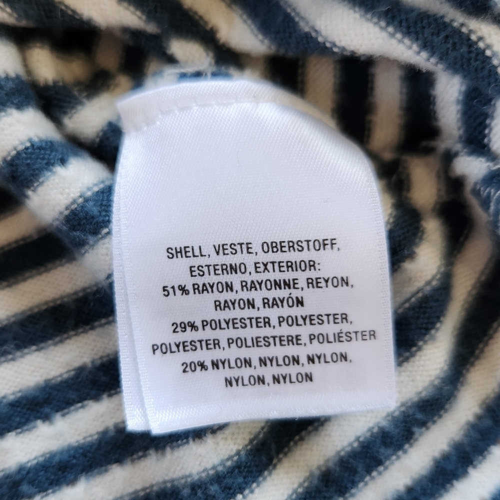 Anthropologie x Akemi + Kin "Sylvie Pointelle Top" Stripe Blue White | Women's M - Picture 10 of 12